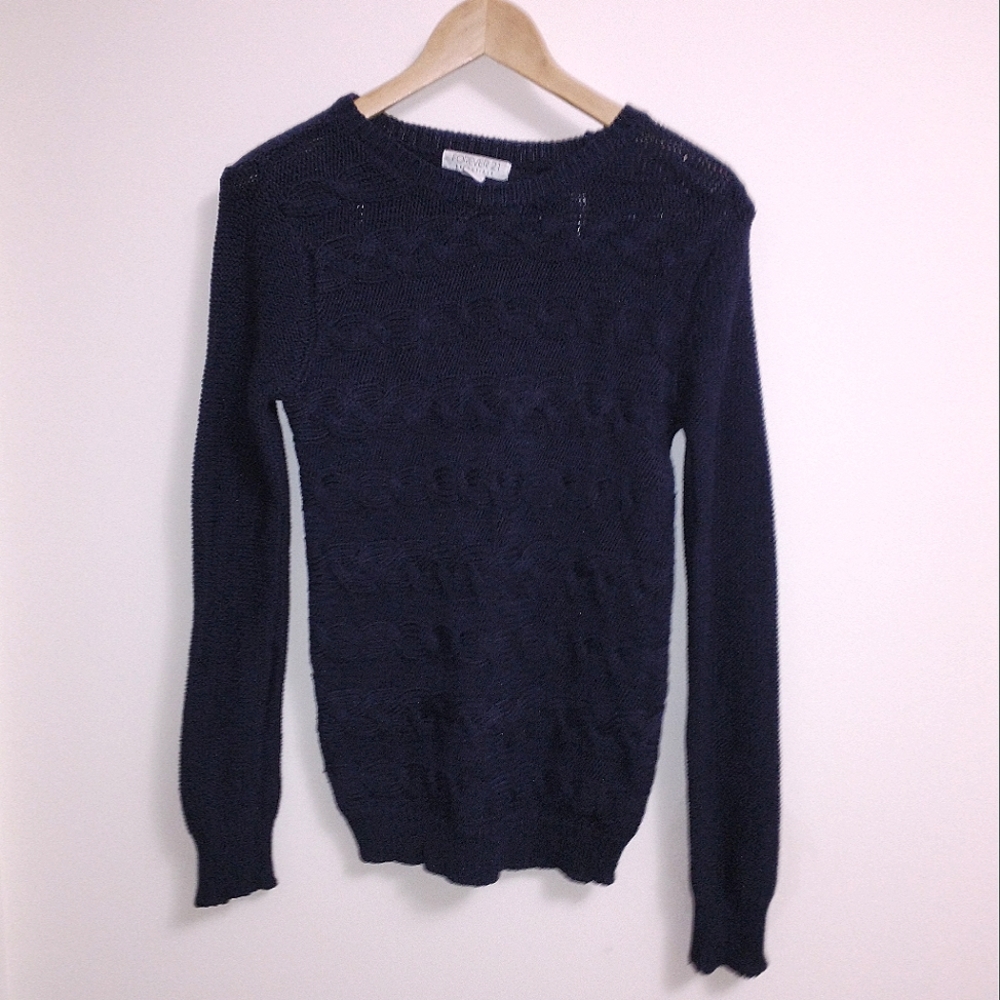 F21 Knitted Sweater in Navy